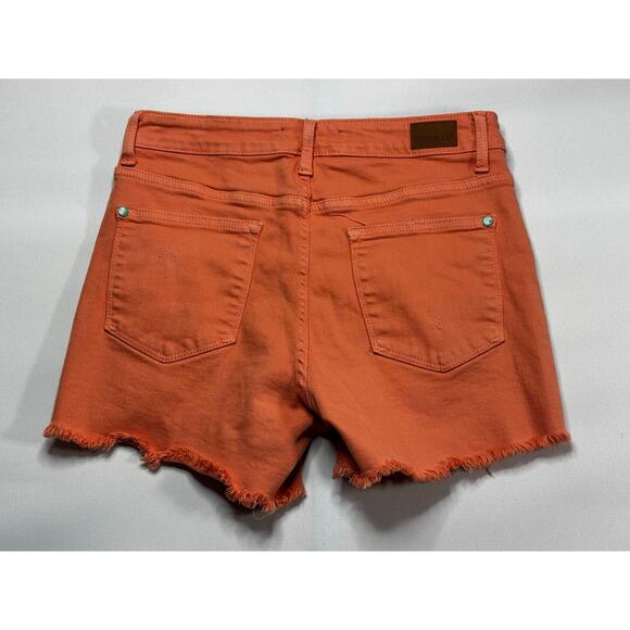 Judy Blue Women's Salmon Colored Stretch Denim Cut-Off Shorts - Size M (28x3) - Picture 2 of 6